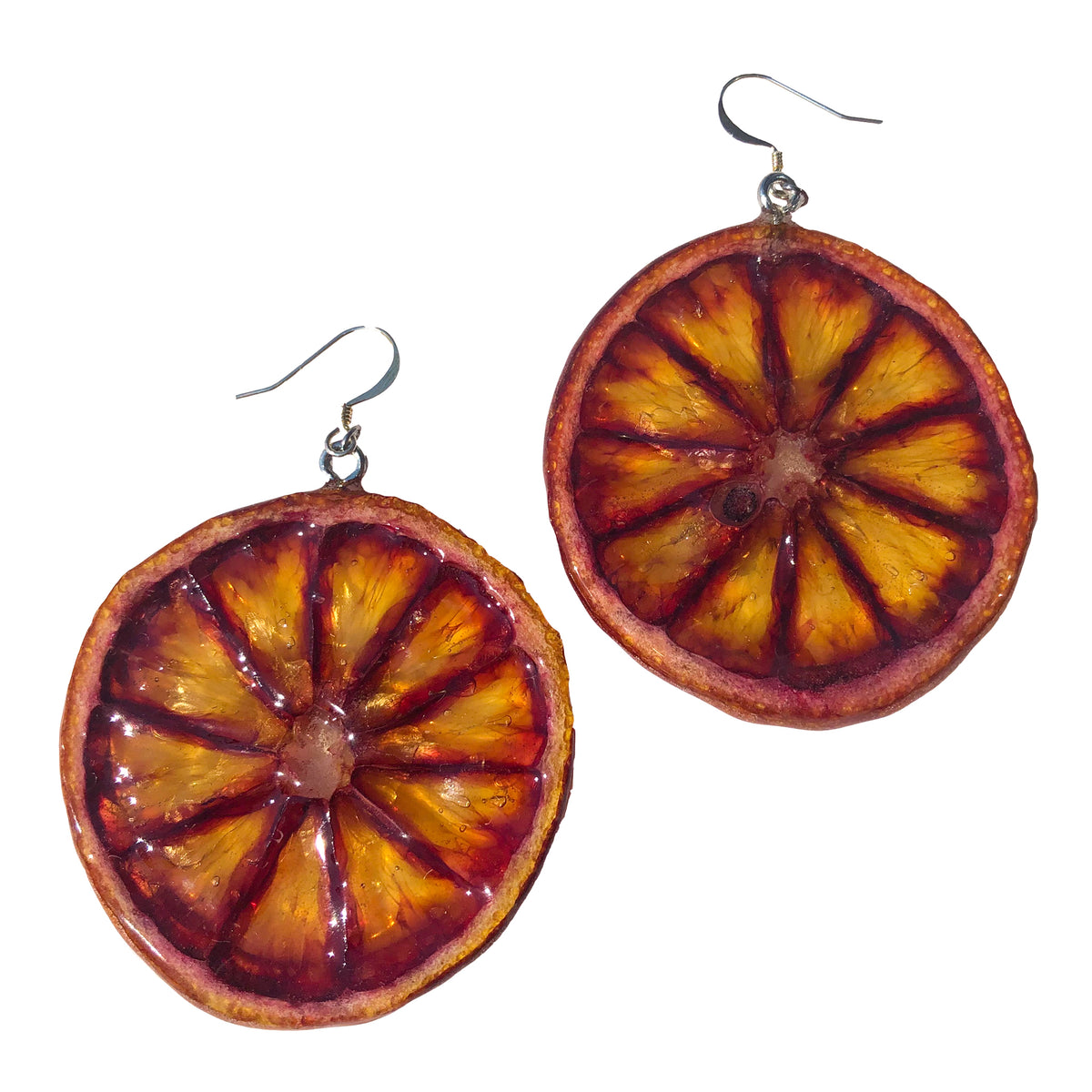 Fresh Squeezed Earrings - citrus - peach cheapest - orange earrings - boho artisan earrings