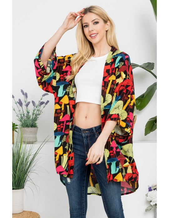 Mushroom Kimono (Black) – Slices Of Citrus LLC