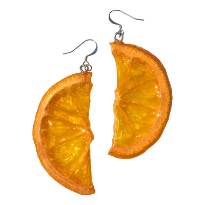Orange Earrings Halves - Medium